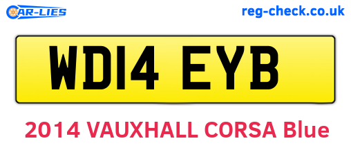 WD14EYB are the vehicle registration plates.