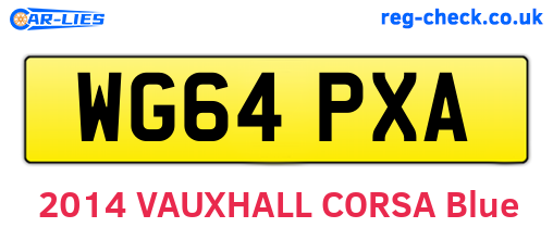 WG64PXA are the vehicle registration plates.