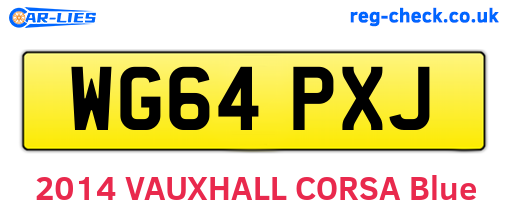 WG64PXJ are the vehicle registration plates.