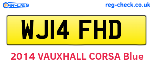 WJ14FHD are the vehicle registration plates.