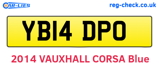 YB14DPO are the vehicle registration plates.