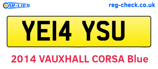 YE14YSU are the vehicle registration plates.