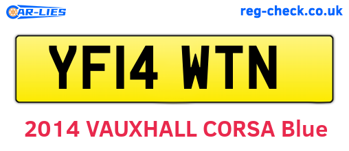 YF14WTN are the vehicle registration plates.