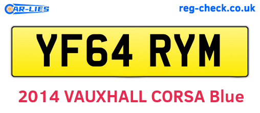 YF64RYM are the vehicle registration plates.