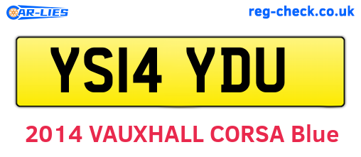 YS14YDU are the vehicle registration plates.