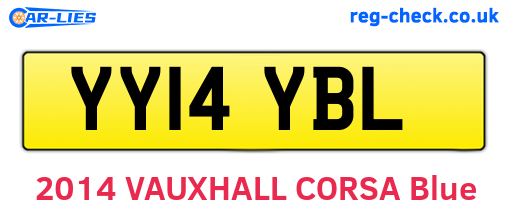 YY14YBL are the vehicle registration plates.