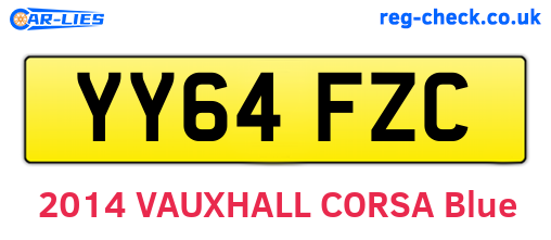 YY64FZC are the vehicle registration plates.