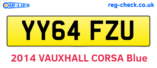 YY64FZU are the vehicle registration plates.