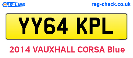 YY64KPL are the vehicle registration plates.