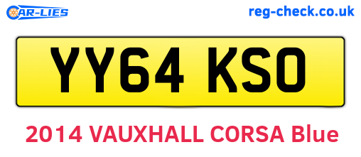 YY64KSO are the vehicle registration plates.