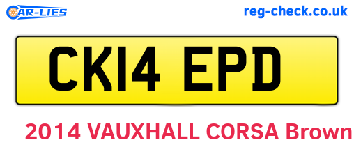 CK14EPD are the vehicle registration plates.