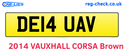 DE14UAV are the vehicle registration plates.