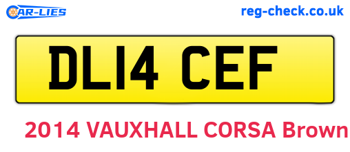 DL14CEF are the vehicle registration plates.