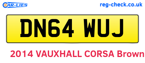 DN64WUJ are the vehicle registration plates.