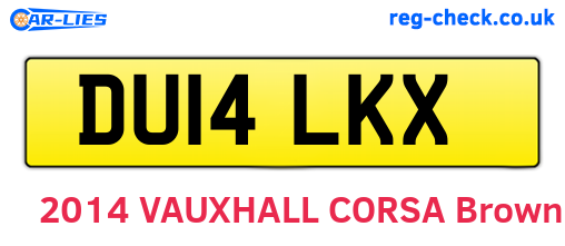 DU14LKX are the vehicle registration plates.