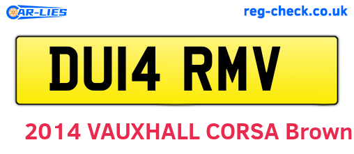 DU14RMV are the vehicle registration plates.