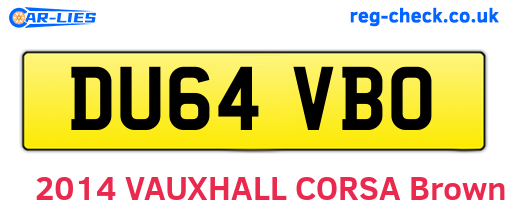 DU64VBO are the vehicle registration plates.
