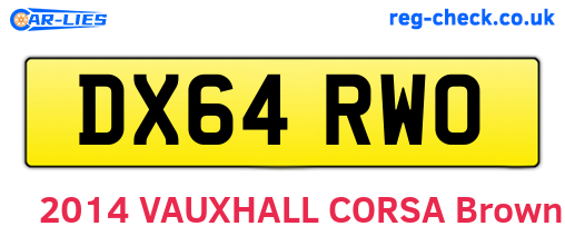 DX64RWO are the vehicle registration plates.