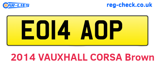 EO14AOP are the vehicle registration plates.