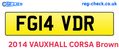 FG14VDR are the vehicle registration plates.