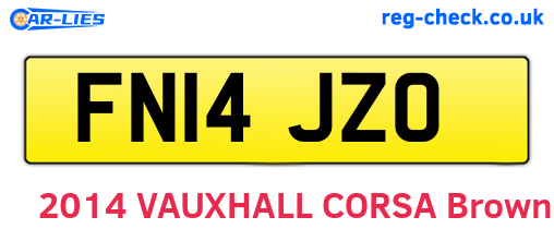 FN14JZO are the vehicle registration plates.