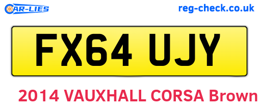 FX64UJY are the vehicle registration plates.