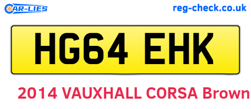 HG64EHK are the vehicle registration plates.