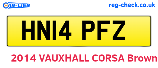 HN14PFZ are the vehicle registration plates.