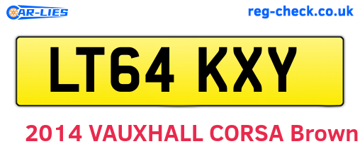 LT64KXY are the vehicle registration plates.