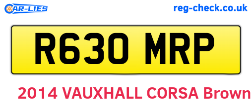 R630MRP are the vehicle registration plates.