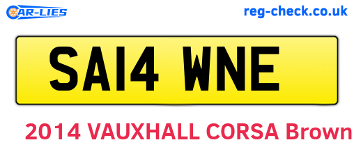 SA14WNE are the vehicle registration plates.
