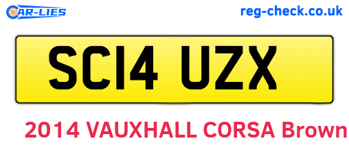 SC14UZX are the vehicle registration plates.
