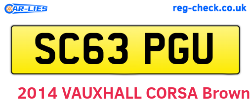 SC63PGU are the vehicle registration plates.