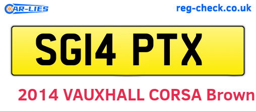 SG14PTX are the vehicle registration plates.