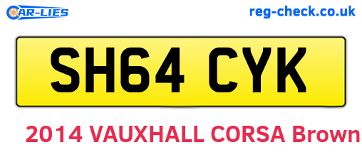 SH64CYK are the vehicle registration plates.