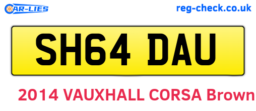 SH64DAU are the vehicle registration plates.