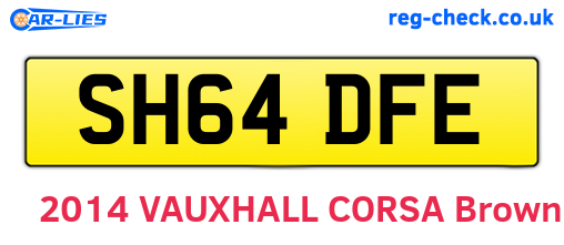 SH64DFE are the vehicle registration plates.
