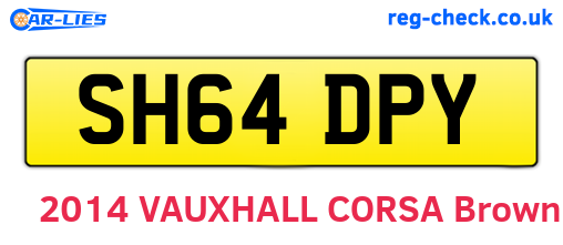 SH64DPY are the vehicle registration plates.