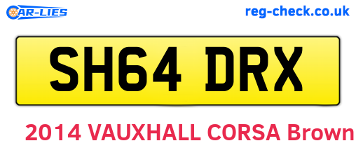 SH64DRX are the vehicle registration plates.