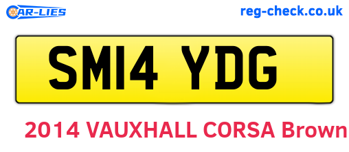SM14YDG are the vehicle registration plates.