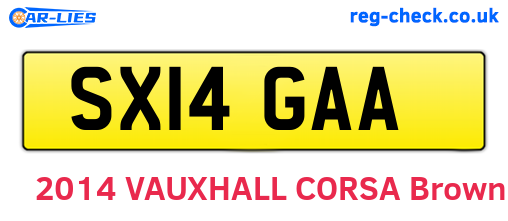 SX14GAA are the vehicle registration plates.