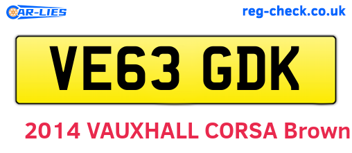 VE63GDK are the vehicle registration plates.
