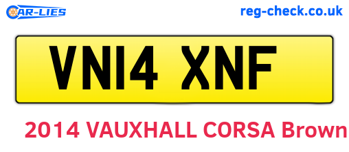 VN14XNF are the vehicle registration plates.