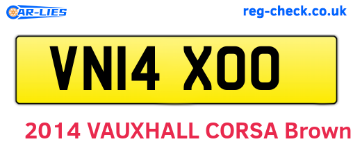 VN14XOO are the vehicle registration plates.