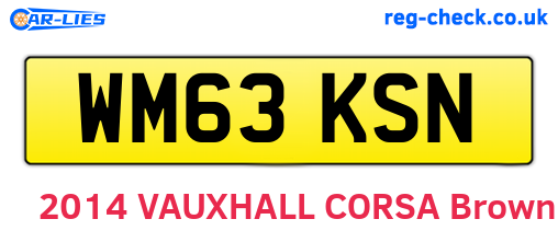 WM63KSN are the vehicle registration plates.