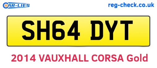 SH64DYT are the vehicle registration plates.
