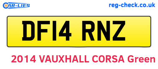 DF14RNZ are the vehicle registration plates.
