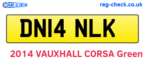 DN14NLK are the vehicle registration plates.