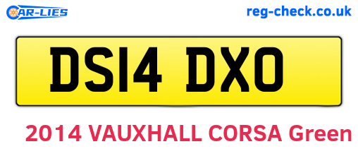 DS14DXO are the vehicle registration plates.