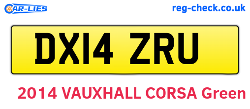 DX14ZRU are the vehicle registration plates.